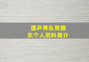 国乒男队樊振东个人资料简介