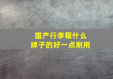 国产行李箱什么牌子的好一点耐用