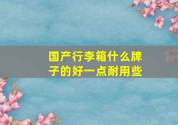 国产行李箱什么牌子的好一点耐用些