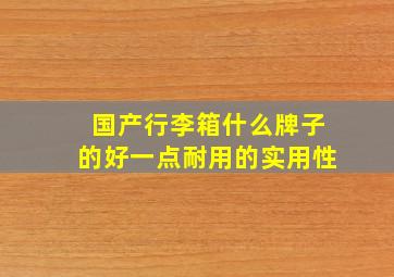 国产行李箱什么牌子的好一点耐用的实用性