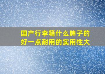 国产行李箱什么牌子的好一点耐用的实用性大