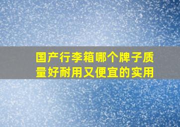 国产行李箱哪个牌子质量好耐用又便宜的实用