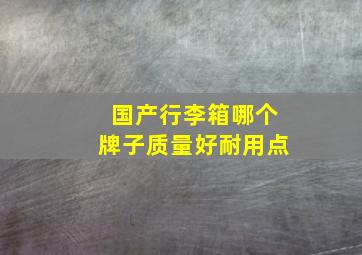 国产行李箱哪个牌子质量好耐用点