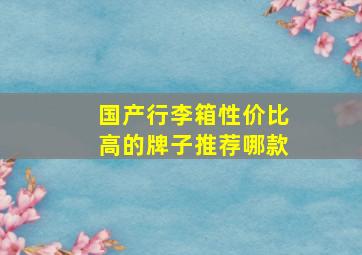 国产行李箱性价比高的牌子推荐哪款