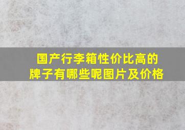 国产行李箱性价比高的牌子有哪些呢图片及价格