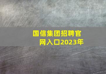 国信集团招聘官网入口2023年