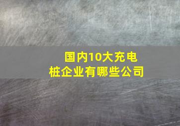 国内10大充电桩企业有哪些公司