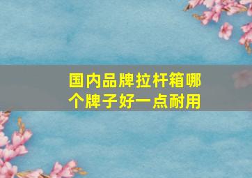 国内品牌拉杆箱哪个牌子好一点耐用