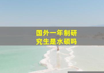 国外一年制研究生是水硕吗