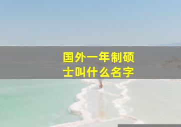 国外一年制硕士叫什么名字