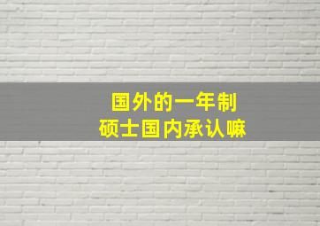 国外的一年制硕士国内承认嘛