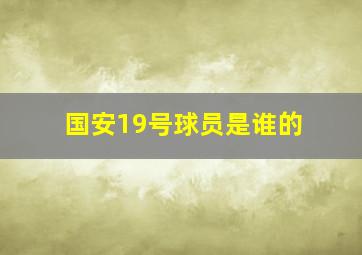 国安19号球员是谁的