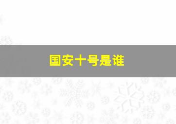 国安十号是谁