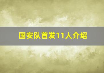 国安队首发11人介绍