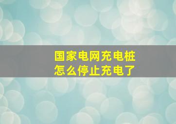 国家电网充电桩怎么停止充电了