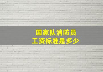 国家队消防员工资标准是多少