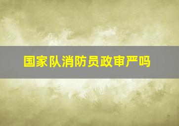 国家队消防员政审严吗