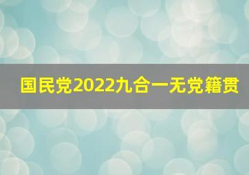 国民党2022九合一无党籍贯