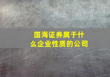 国海证券属于什么企业性质的公司