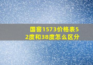 国窖1573价格表52度和38度怎么区分