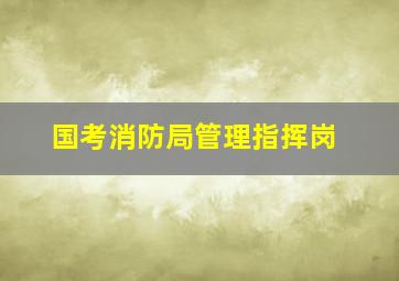 国考消防局管理指挥岗