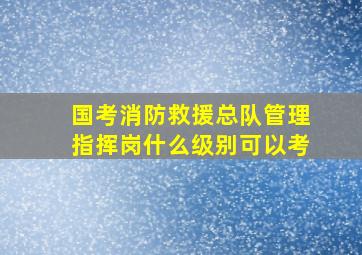 国考消防救援总队管理指挥岗什么级别可以考