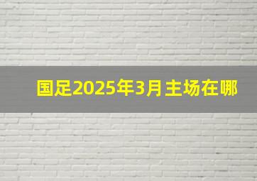 国足2025年3月主场在哪