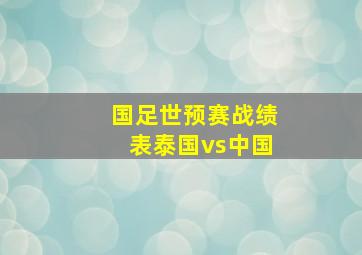 国足世预赛战绩表泰国vs中国