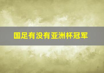 国足有没有亚洲杯冠军