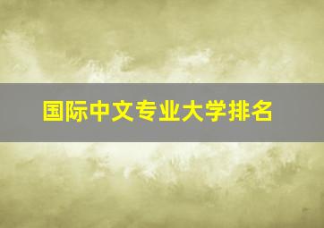 国际中文专业大学排名