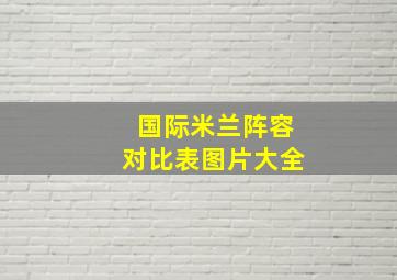 国际米兰阵容对比表图片大全