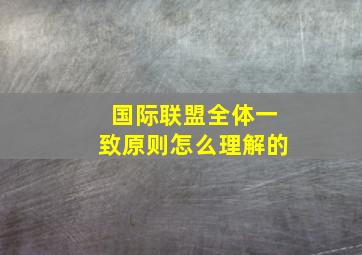 国际联盟全体一致原则怎么理解的