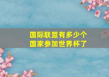 国际联盟有多少个国家参加世界杯了