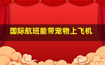 国际航班能带宠物上飞机