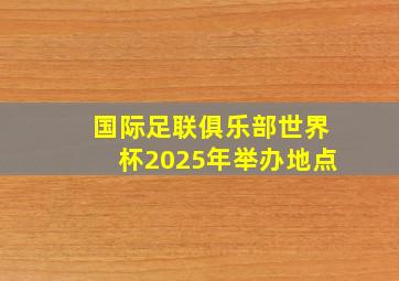 国际足联俱乐部世界杯2025年举办地点