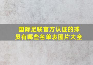 国际足联官方认证的球员有哪些名单表图片大全