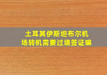 土耳其伊斯坦布尔机场转机需要过境签证嘛