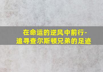 在命运的逆风中前行-追寻查尔斯顿兄弟的足迹