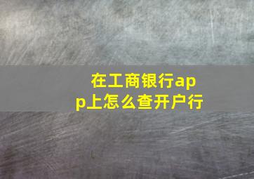 在工商银行app上怎么查开户行