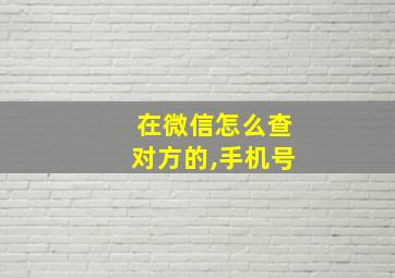 在微信怎么查对方的,手机号