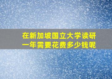 在新加坡国立大学读研一年需要花费多少钱呢