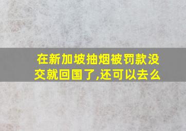 在新加坡抽烟被罚款没交就回国了,还可以去么