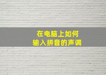 在电脑上如何输入拼音的声调