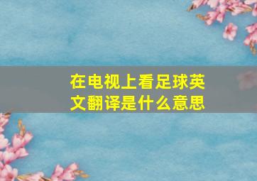 在电视上看足球英文翻译是什么意思