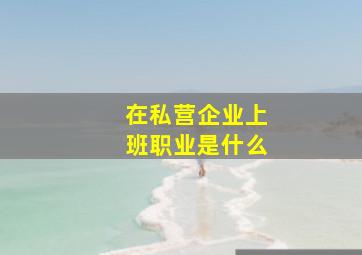 在私营企业上班职业是什么