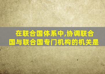 在联合国体系中,协调联合国与联合国专门机构的机关是