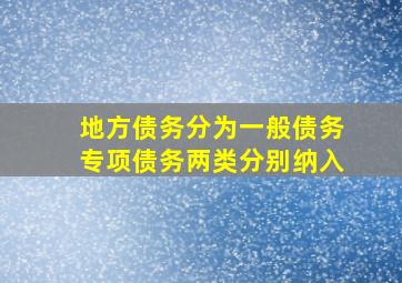 地方债务分为一般债务专项债务两类分别纳入