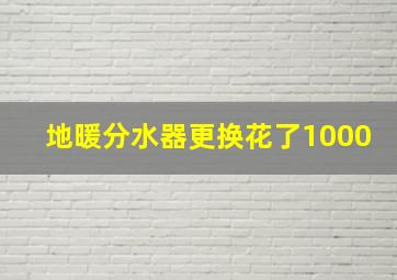 地暖分水器更换花了1000