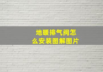 地暖排气阀怎么安装图解图片