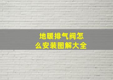 地暖排气阀怎么安装图解大全